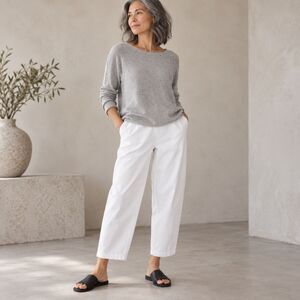 Eileen Fisher Organic Cotton Hemp Lantern Ankle Pant White Size X-Large NWOT